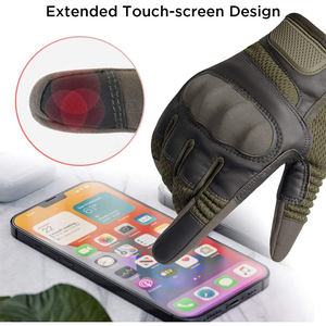 Gants de moto en cuir pour hommes, pour l'été, pour les sports de plein air, le cyclisme, antidérapants, à doigts entiers - Product Image 4