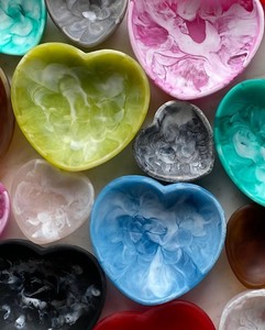 Elegant Resin Heart Dish Decorative Organizer for Rings Earrings Necklaces Keys Home <b>Table</b> Decoration and Accessories <b>Storage</b> - Product Image 3