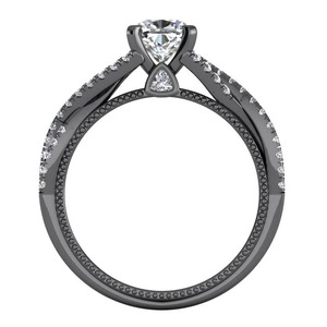 Bague pour femme en or noir avec diamant de laboratoire cultivé en laboratoire et accents de pierres précieuses - Product Image 3