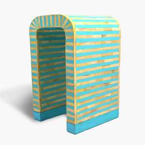 Mesa de Centro con Incrustaciones de Hueso Ecológica Personalizada para Bautizo, Diseño Moderno, Mesa para Sala de Estar - Product Image 1