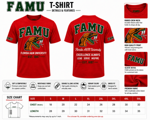 T-shirt inspiré de FAMU, t-shirt en coton personnalisé, logo imprimé, t-shirt de style universitaire, fabricant de t-shirts personnalisés FAMU, t-shirt FAMU de qualité supérieure - Product Image 3