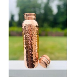 ANAM OVERSEAS AO-4724 Polished Pure Copper Metal Water Bottle Screw Cap Shape Eco-Friendly Kitchen Outdoor Use Handmade Classic - Product Image 1