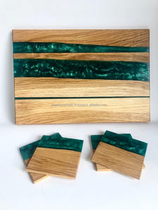 เขียงไม้ลายแม่น้ำเคลือบอีพ็อกซี่สีน้ำเงินแบบพิเศษ หนา 2 ซม. ปลอดภัยสำหรับเครื่องล้างจาน สั่งซื้อจำนวนมากได้ MOQ ต่ำ - Product Image 4