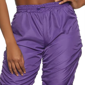 Pantalon de jogging en molleton taille haute pour femme, personnalisable avec logo, cordon de serrage, style cargo décontracté, couleur unie, vente en gros - Product Image 5