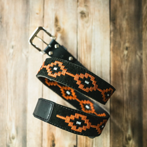 Ceinture Polo en Cuir de Vache Indien Bleu Marine de Haute Qualité avec Boucle Bande Rouge Bleu Glacé, Matériaux Authentiques en Alliage de Qualité Supérieure - Product Image 1