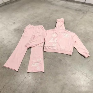 Survêtement personnalisé imprimé en gros, molleton épais en mélange de coton, pull unisexe streetwear, broderie de logo, vente en gros - Product Image 3