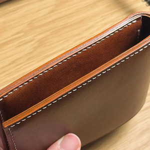 Handmade mens leather <b>wallet</b> bifold slim RFID <b>secure</b> card holder bulk supplier OEM custom branding export in pakistan - Product Image 4