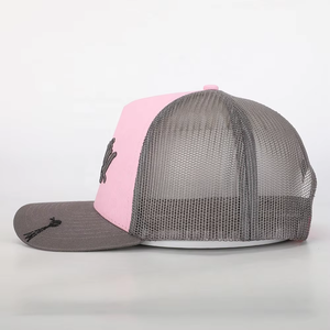 Gorra Deportiva de 5 Paneles con Logotipo Bordado Personalizado al por Mayor, Gorras de Algodón Gris de Alta Calidad, Gorra Trucker OEM para Hombre, Gorra Dad Hat - Product Image 3