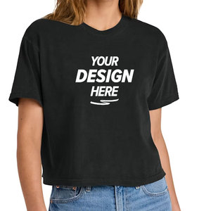 Custom Colors 3023CL <b>Peach</b> Mockup Eco-Friendly Breathable Spandex/Cotton Summer Women's Boxy Cropped T-Shirt Crop <b>Top</b> - Product Image 4