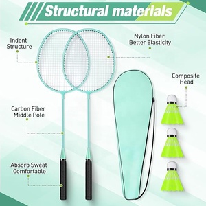 Wholesale 6-Piece Customized Durable High Quality Steel Iron Badminton Racket Set for Match Training Promotional Use - Product Image 6