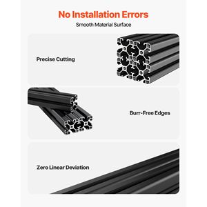4 Perfiles de Extrusión de Aluminio 4040 de 15.75 Pulgadas (400 mm) con Ranura en T, Estándar Europeo, Anodizados, Riel Lineal de Alta Resistencia para Modelos LED - Product Image 3