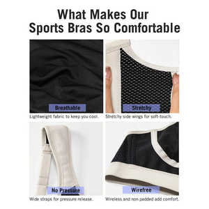 Women Simple Sports <b>Bra</b> High Performance Gym Yoga Fitness Running Wear Breathable Moisture Wicking Quick Dry Fabric Front High - Product Image 5