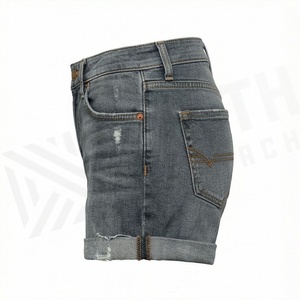 Shorts de mezclilla para mujer, estilo casual, personalizados, de color lavado, premium, de tiro medio, holgados, estilo boyfriend, a la moda - Product Image 3