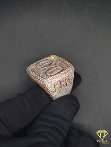Luxury Custom Number <b>Ring</b> <b>With</b> Moissanite Diamonds Rose Gold Hip Hop Jewelry Supplier - Product Image 3