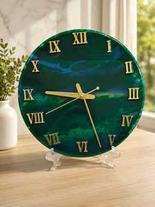 Horloge murale/de table mécanique en bois et résine de luxe moderne, commande tactile par application, écologique, alimentée par piles, design mignon, décoration d'intérieur - Product Image 3