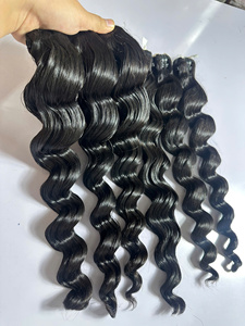 ผมแท้เวียดนามแบบลอนคลาย สำหรับต่อผมแบบปิดหน้าผาก 100% สีดำธรรมชาติ สำหรับเครื่องปักผมแบบดับเบิ้ลเวฟท์ - Product Image 3