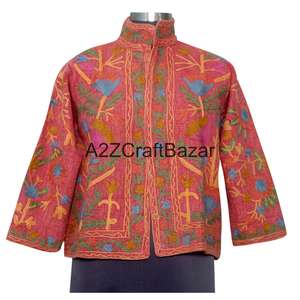Veste en coton TNT Suzani faite à la main, brodée, pour femme, doublure en coton respirant, motif floral, décontractée, printemps-été - Product Image 6