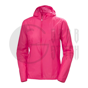 Women's <b>Pink</b> Hooded Windproof <b>Jacket</b> Full Sleeve Zipper Closure Lightweight Polyester Spring Wear - Product Image 2