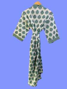 Cotton Casual Kimono Wholesale Summer Long Printed <b>Robe</b> Unisex Cotton Casual Kimono Bathrobe <b>Coat</b> Floral Handmade Printed <b>Robe</b> - Product Image 3