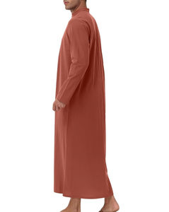 Robe de prière en lin de soie brillant noir, style Kaftan Al Daffah, avec boutons élégants, inspirée du style marocain et de Dubaï - Product Image 3