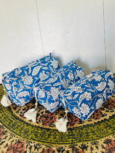 Set of 3 Quilted Cotton Makeup <b>Bags</b>, Indian Block Print <b>Toiletry</b> Organizer <b>Bag</b> Set, Waterproof Lined <b>Toiletry</b> Pouches - Product Image 4
