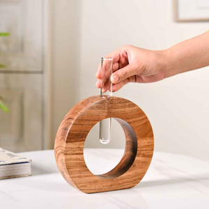 Vase mural en bois Art Déco de qualité supérieure, écologique, fait main, décoration intérieure pour mariages, options de cadeaux exclusifs - Product Image 1