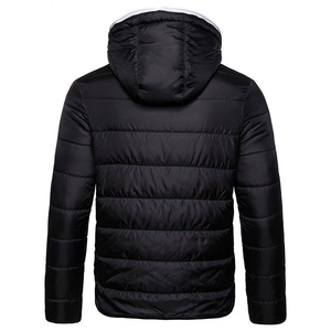 Veste d'hiver matelassée pour homme, imperméable, respirante, imprimée, col en V, fermeture éclair intégrale, avec rembourrage en coton, vêtements d'extérieur décontractés - Product Image 2