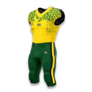 Maillot de football américain sans manches personnalisé pour homme, imprimé léopard jaune et vert, anti-humidité, coupe ajustée, vêtement de sport - Product Image 3
