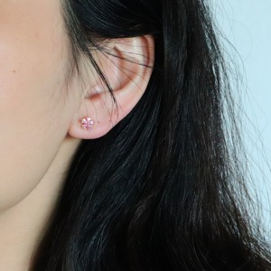 Pear Shape Pink CZ Diamond Stud <b>Earrings</b> 14K Solid Gold Dainty Minimalist Wedding Anniversary Party Gift for Women - Product Image 6