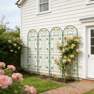 4 Pack Metal Garden <b>Trellis</b> 71\" X 19.7\" Rustproof Outdoor <b>Flower</b> Support Green for Climbing Plants Fence & Gate - Product Image 1