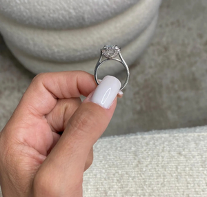 925 Sterling <b>Silver</b> 4.75 Carat <b>Emerald</b> Cut Lab Grown Diamond <b>Ring</b> Gift For Anniversary & Wedding - Product Image 4