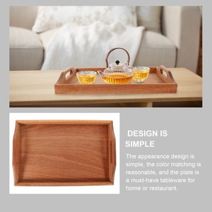 Bandeja Cuadrada de Madera de Mango de 33 cm x 22 cm, de un Solo Nivel, Apta para Lavavajillas, Diseño Moderno, Acabado Pulido, Vajilla - Product Image 2