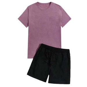 Men Casual <b>T</b>-<b>Shirt</b> Sets Short Sleeve Solid Color Wholesale OEM Men Fashionable <b>T</b>-<b>Shirt</b> Sets With Pocket In Good Price - Product Image 4