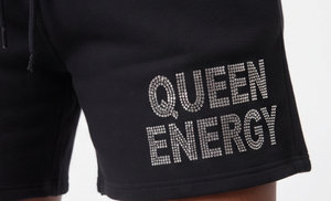 Ensemble de shorts et sweat à capuche en molleton 100% polyester pour femme, avec strass, 450 GSM - Product Image 5