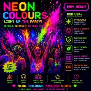 Polvo de Neón para Fiestas, 500 Gramos – Polvo de Color UV No Tóxico y Fácil de Lavar para Celebraciones de Adultos y Niños - Product Image 5