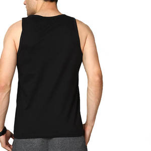 Men's Black Gray Geometric Color Blocked Knitted Tank Top O-Neck Breathable Sporty Fitness Wear 100% Polyester - Product Image 4