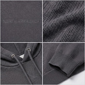 Sweat-shirt à capuche surdimensionné pour homme North Approach, en coton tricoté, décontracté, pour l'automne, avec logo sur le devant - Product Image 4