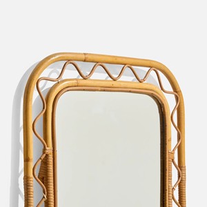 Natural Rattan Wall Mirror Cane <b>Frame</b> Rectangular Bohemian Style Rattan Mirror Unique Decor for Bedroom Living Room from Vietnam - Product Image 2