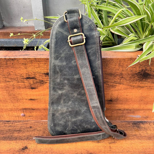 Date mode cheveux sur peau de vache en plein air unique épaule poitrine sac Western en cuir véritable cyclisme sport sac à bandoulière pour unisexe - Product Image 3