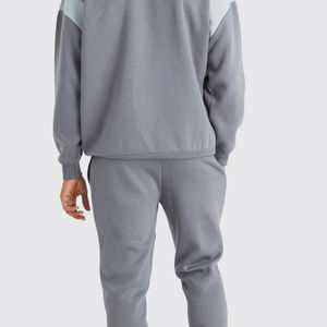 Ensemble de survêtement pour homme en molleton 100 % coton, grande taille, avec sweat à capuche uni et pantalon de jogging - Product Image 4
