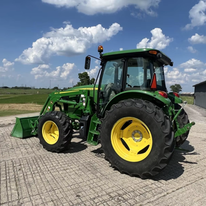 Tracteur agricole John Deere 6105E 105 CV avec cabine, 4 roues motrices, direction assistée, système hydraulique robuste pour l'agriculture et les travaux sur le terrain - Product Image 1