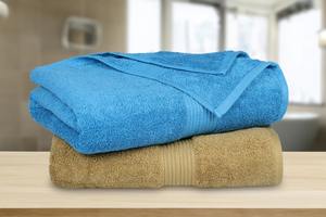 Ensemble de serviettes de bain de qualité hôtelière très demandées, en coton éponge épais, pour usage quotidien en salle de bain et en complexes hôteliers, disponible à la vente - Product Image 3