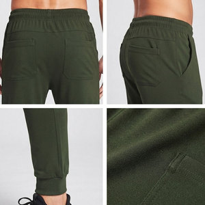 Men's Olive Green Sweatpants Elastic Waist Side Pockets Heat Transfer Logo Casual <b>Joggers</b> Winter Wear Wholesale Cheap Price - Product Image 5