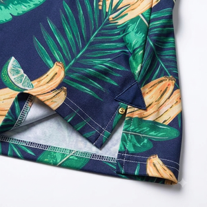 T-shirt de golf imprimé numérique tropical 100 % coton, anti-humidité, séchage rapide, manches courtes, fournisseur OEM, logo personnalisé - Product Image 5