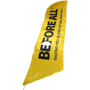 Drapeau plume en polyester à impression numérique, bannière promotionnelle durable, design vert et blanc, publicité pour la vaccination familiale et la santé - Product Image 3