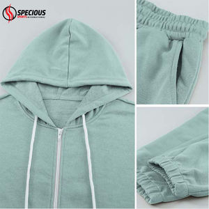 Conjunto Deportivo de Invierno para Mujer, Sudadera con Capucha y Cordón Ajustable, Pantalones Jogger, Ropa Urbana de Moda, 100% Algodón, Impresión de Alta Calidad - Product Image 6