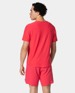 Camiseta de Hombre, Color Rojo Sólido, Cuello Redondo, Corte Regular, Estilo Urbano, Manga Raglán, Transpirable, Anti-Pilling, 220 Gramos, Ropa Deportiva, ODM - Product Image 5