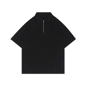 Custom Zipup Reglan Sleeves US Tax Duty Free Oversized <b>Polo</b> T <b>shirts</b> Drop-Shoulder <b>Black</b> 100%Cotton <b>Mens</b> <b>Polo</b> Golf America <b>Shirt</b> - Product Image 1
