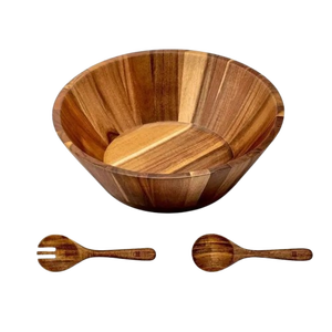 Bol en bois élégant avec poignée, conçu pour servir des collations, des salades et des fruits secs, finition bois naturel, élégant et fonctionnel. - Product Image 5