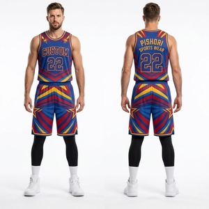 Custom Blue <b>Red</b> Multicolor Basketball Uniform Sublimation 100% Polyester Jersey Shorts Graphic Set Teamwear - Product Image 1